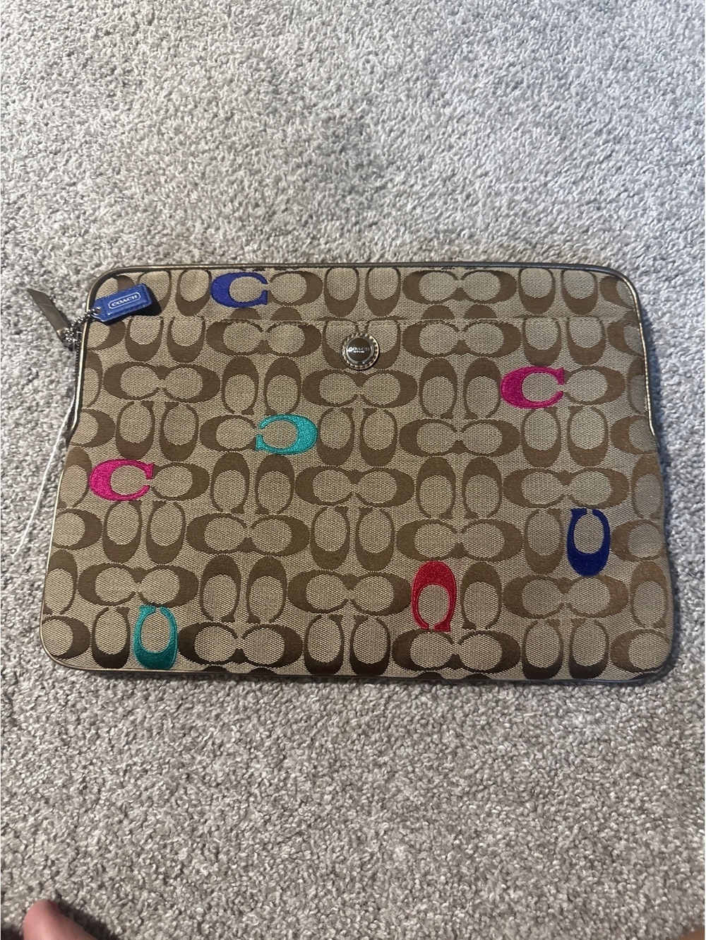 Coach Signature Multicolor Zip Top Sleeve